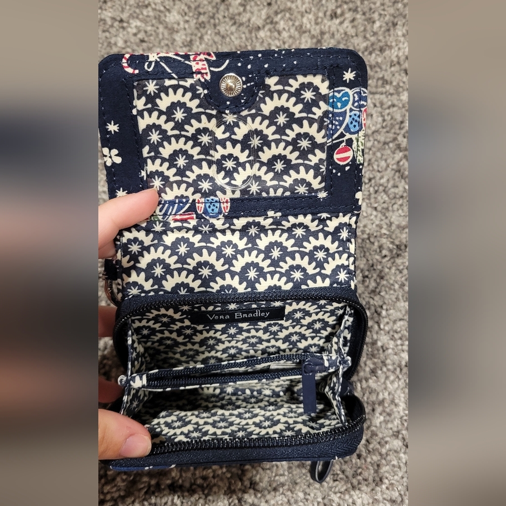 Vera Bradley Navy Quilted Wallet with Red, Blue, Green Accents - Picture 3 of 4